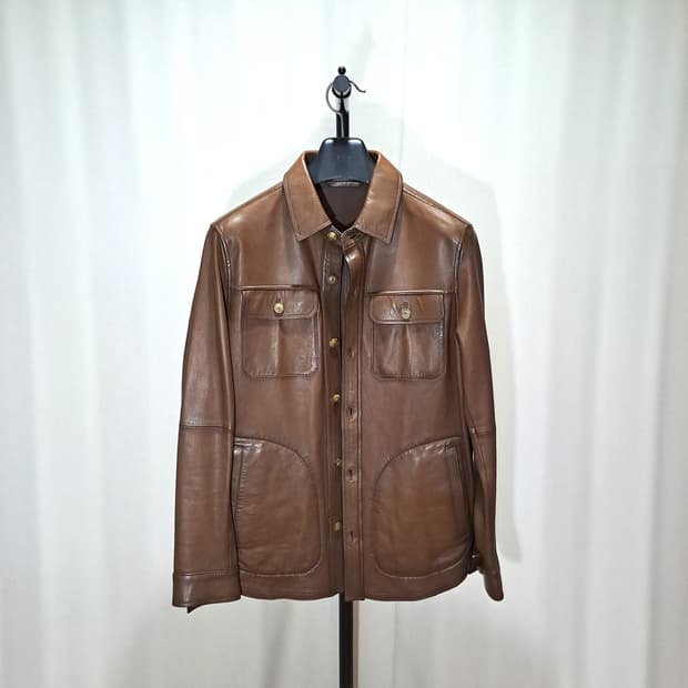 (택포) 마시모두띠 양가죽 아우터 셔츠형 자켓 95-100 B685