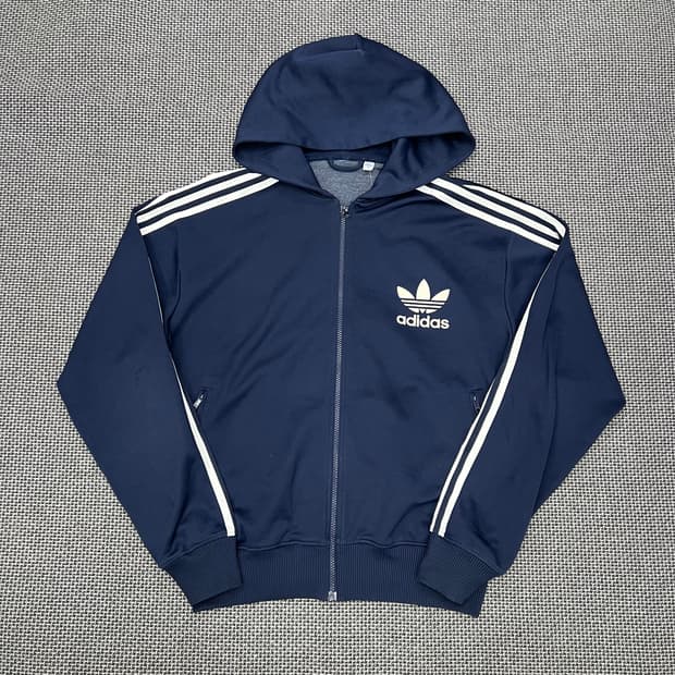 착샷O 아디다스 네이비 후드플락 져지