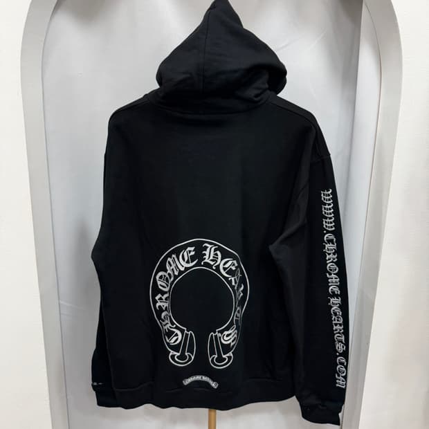 크롬하츠 실버 글리터 후드티 L 