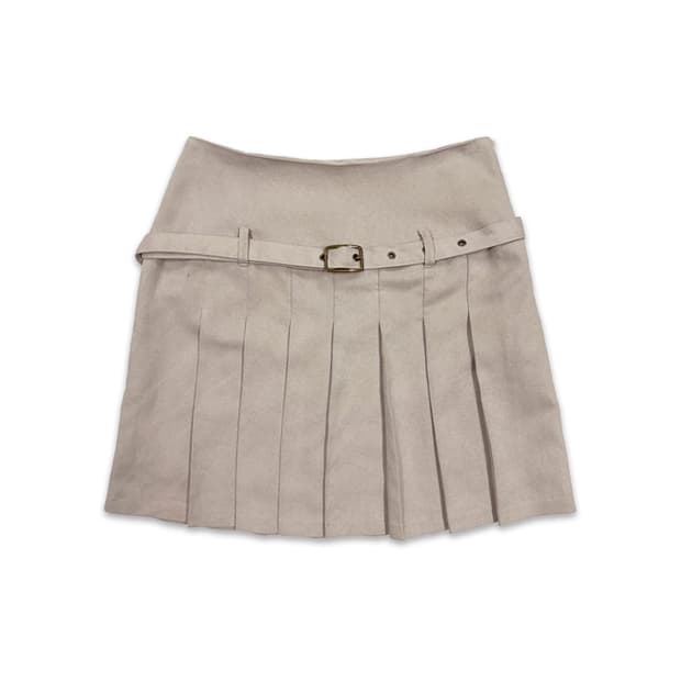 빈티지 peyton place 스웨이드 벨트 플리츠 미니 스커트