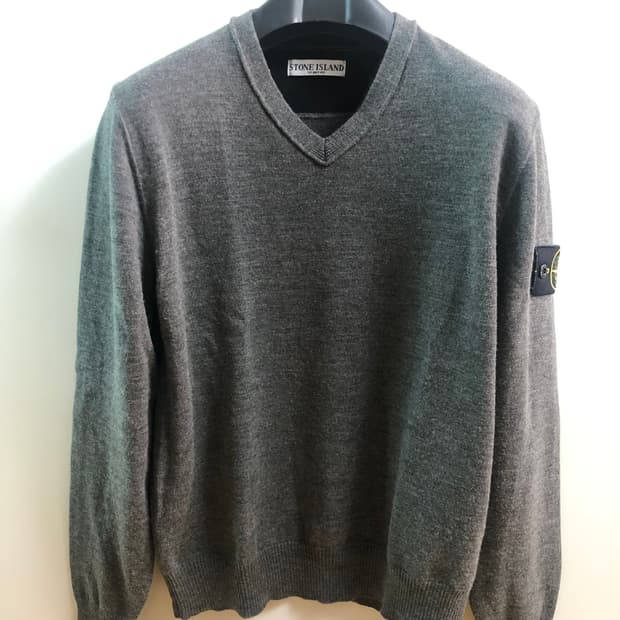 09AW 스톤아일랜드 브이넥 니트 그레이