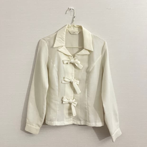 빈티지 리본 블라우스