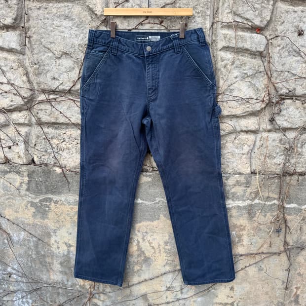 칼하트 빈티지 네이비 페이딩 싱글니 카펜터 워크 팬츠