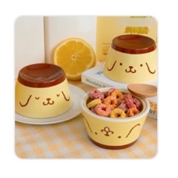 산리오 폼폼푸린 도자기 식기 소스볼 세트 접시 머그컵