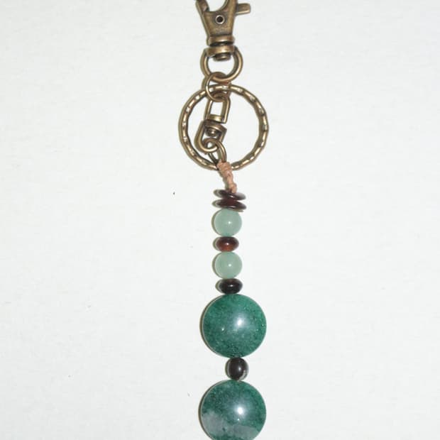 아벤츄린-옥-소뿔 열쇠고리