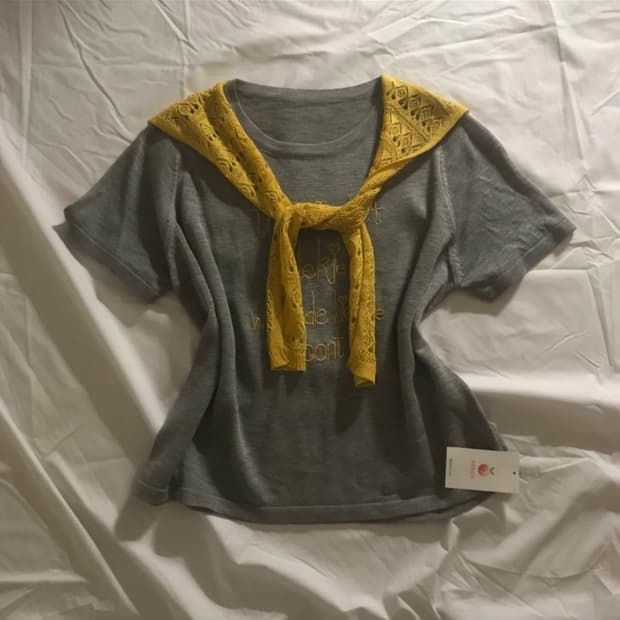 어깨 숄 니트 반팔