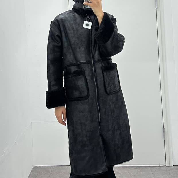 Vintage black fur mustang 