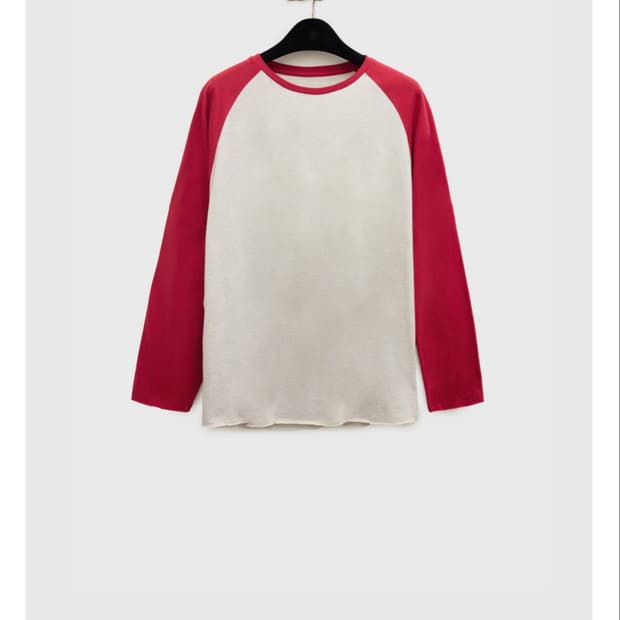 유스 Cut-off Raglan L/S T-shirt red L