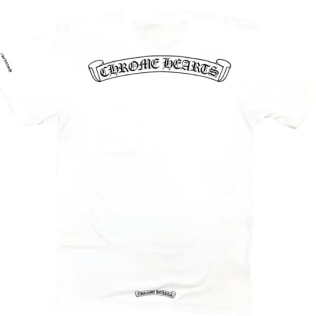 [XL] 크롬하츠 스크롤 로고 반팔 화이트 새상품