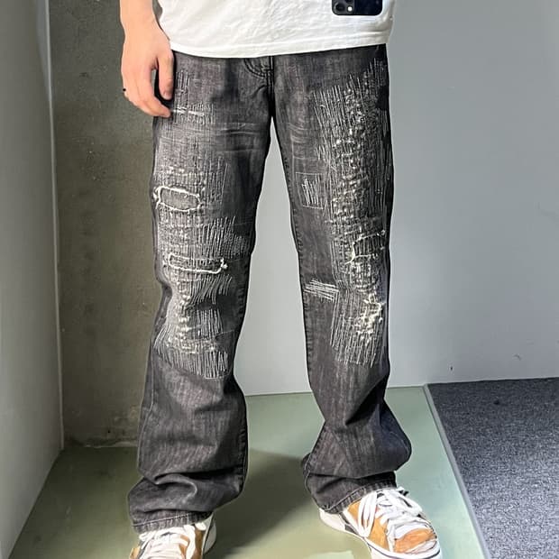 DOHC 보로 디스트레스드 데님 팬츠