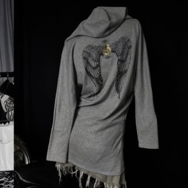 택포)펑크 후드원피스 날개 디테일 아케호무 큐빈 파우닝 와걸 빈티지