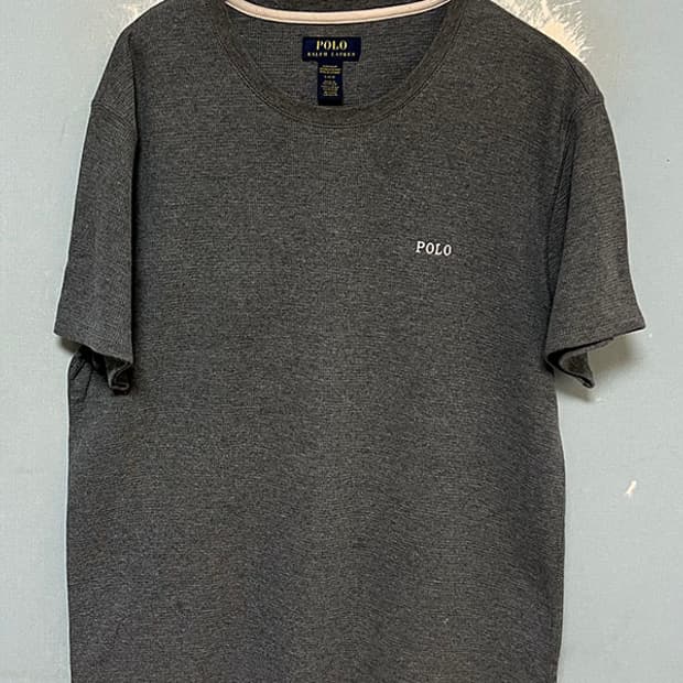 POLO 폴로 남자 와플 반팔티셔츠 스펠로고 라운드넥 캐주얼 L 100