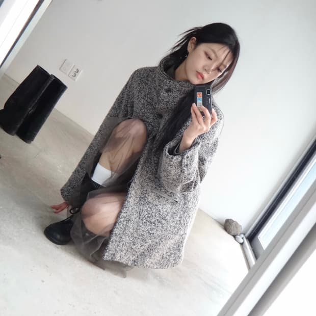 Single button jacket / grey