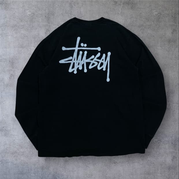 스투시 스탁 로고 블랙 롱 슬리브