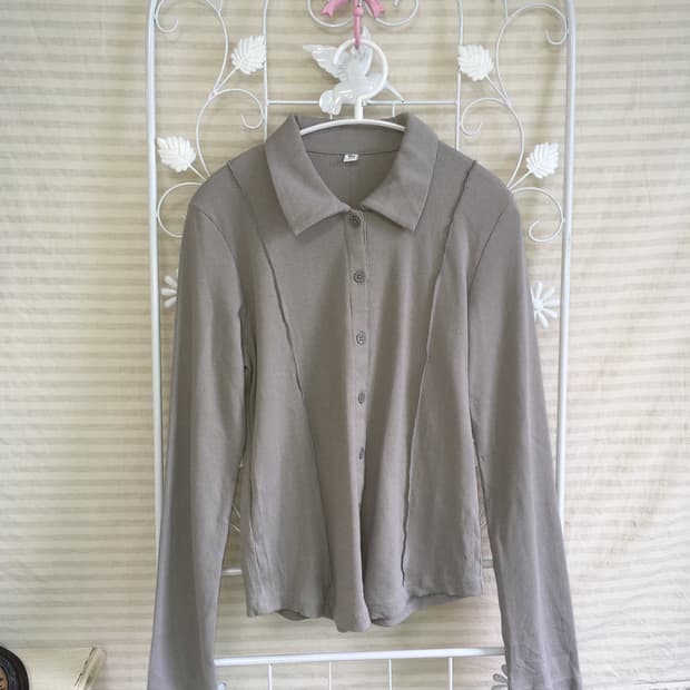 빈티지 그레이 카라 니트 y2k 스트릿 갸루 펑키 453