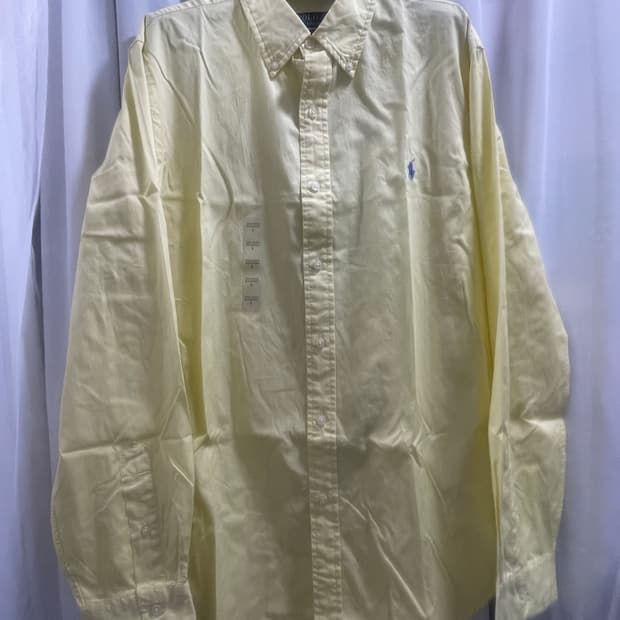 폴로 랄프로렌/ 클래식 핏 버튼다운 셔츠 옐로우/ L