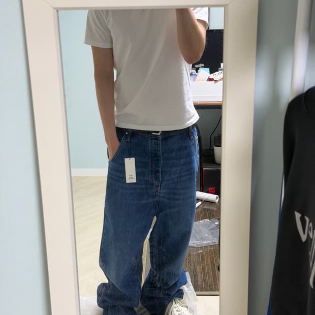 아미 배기핏 데님진 블루(32 새상품)