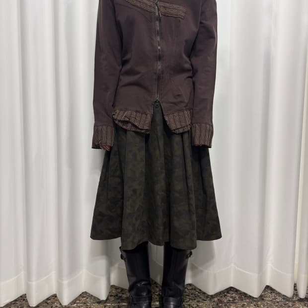uniqlo camo midi skirt