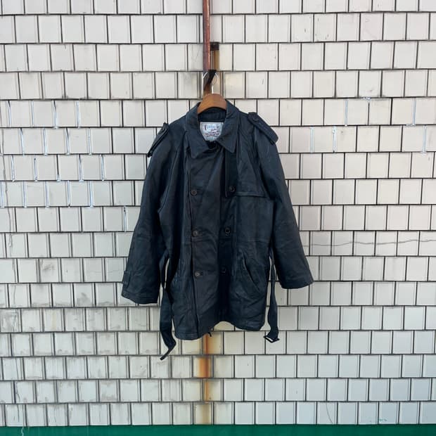 Vintage 양가죽 밀리터리 디테일 양가죽 카코트