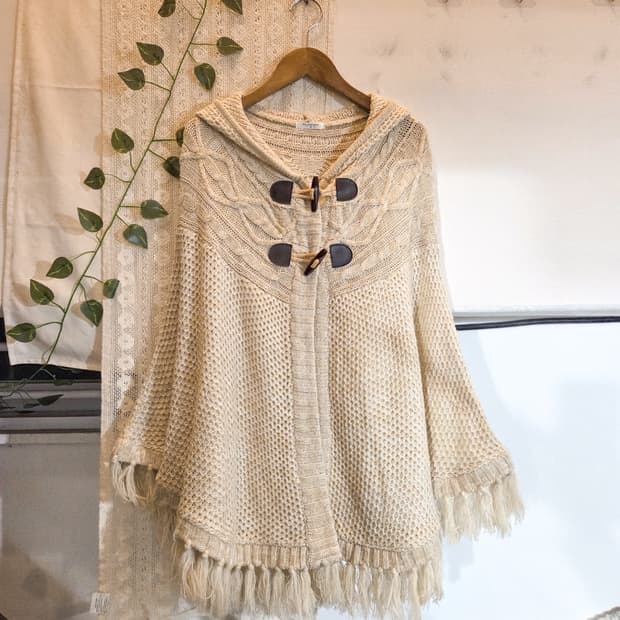 토글 버튼 케이프 가디건