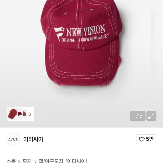 Etce NEW VISION DESTROYED WASHED CAP