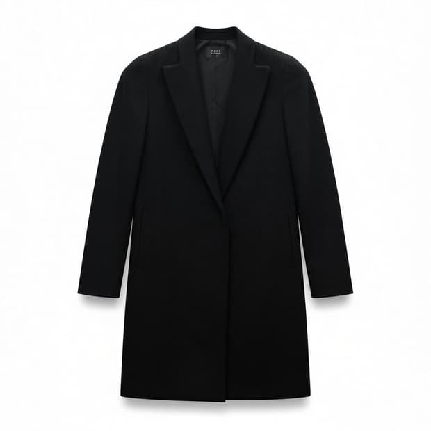 TIME 타임 캐시미어 100% 블랙 코트 