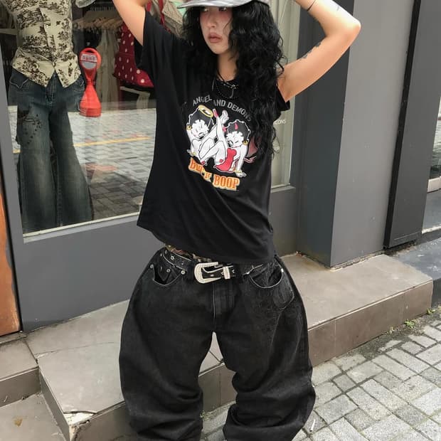 Betty Boop Printing T-shirt ( 새상품 )