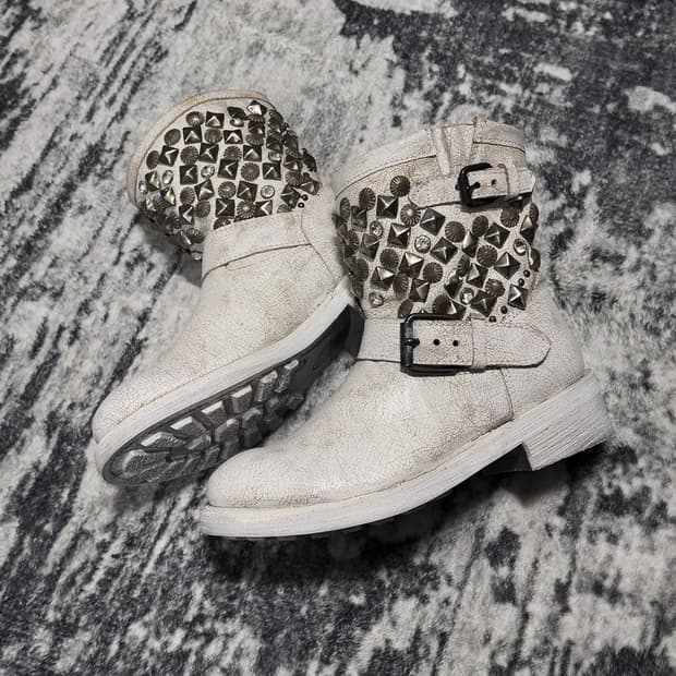 {ASH} Cracked Studded Biker Boots 