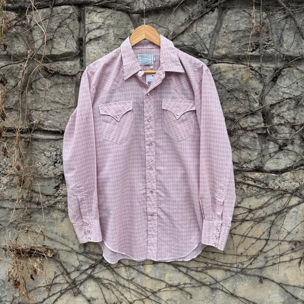 70s HbarC 빈티지 체크 웨스턴 셔츠 