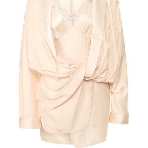 알렉산더왕 Alexanderwang 피치 모노그램 실크 기모노 플레이수트