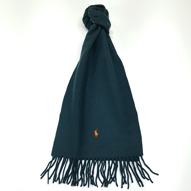 MX597 폴로 90s 이태리판 램스울 오렌지포니 그린 머플러 목도리