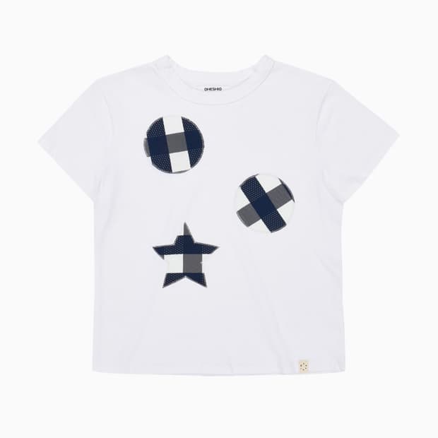 오헤시오 CHECK PATCHY T-SHIRTS, WHITE