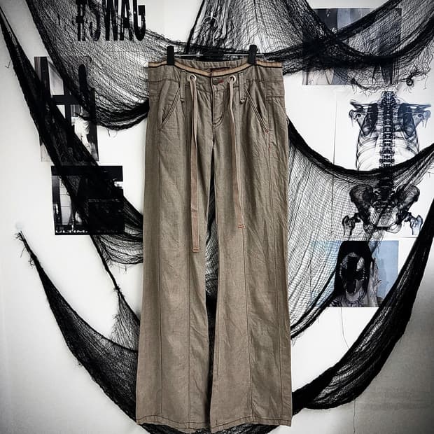 00s stitch bootscut cotton pants