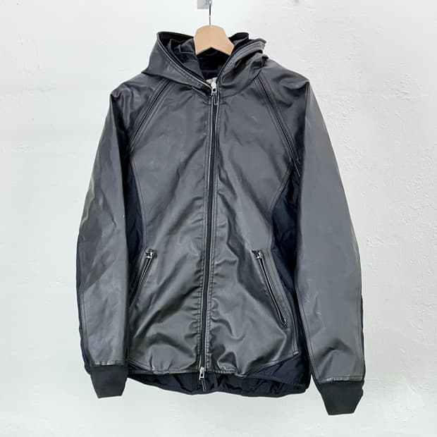 골든구스 블랙 리나일론 메쉬 테크니컬 풀 오버 레인 자켓