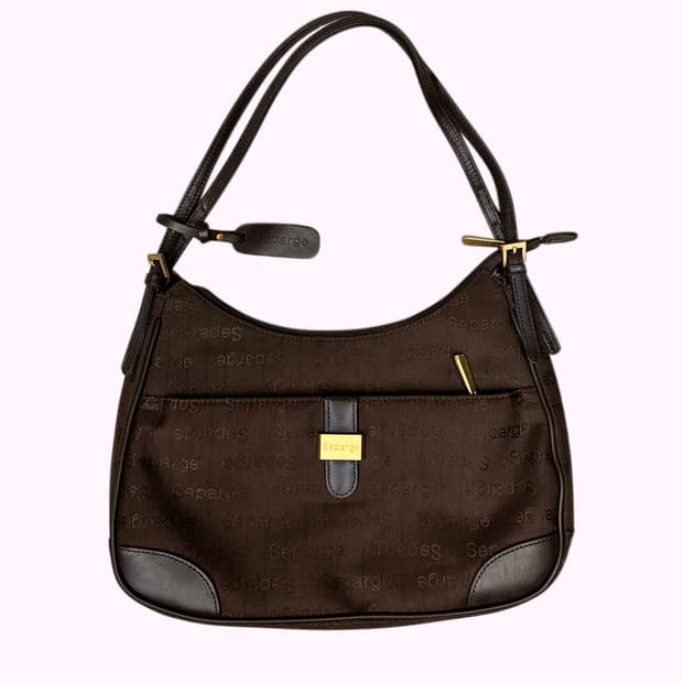 logo pattern brown hobo bag
