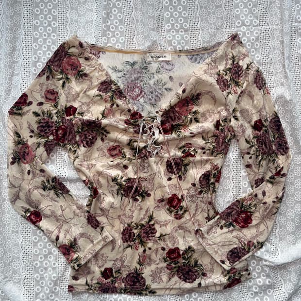 Velvet flower blouse
