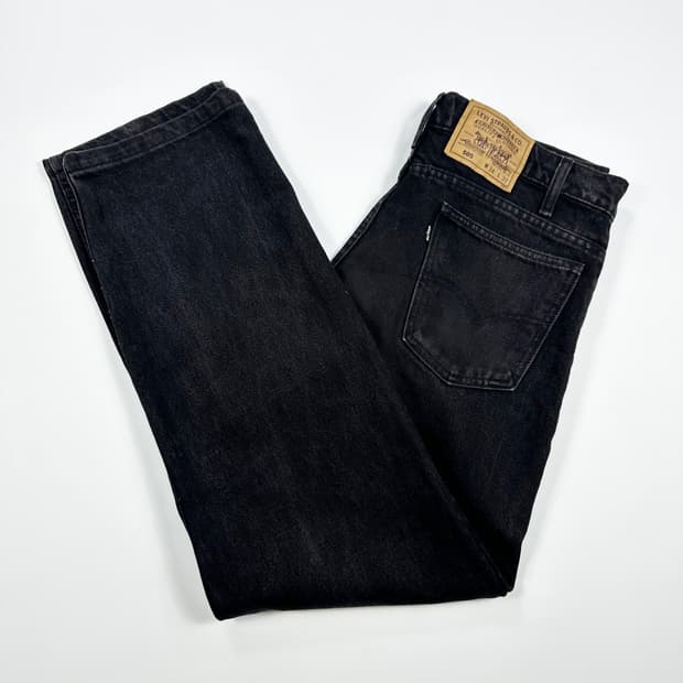 34 90s USA 리바이스 505 흑청 스트레이트 데님팬츠