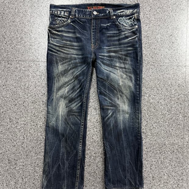 vintage skull patch denim pants 