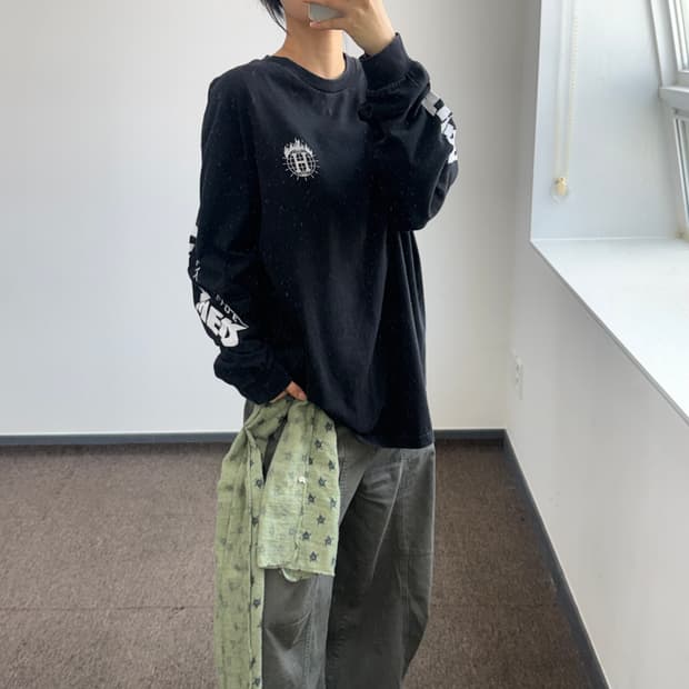 Huf 허프 사이드로고 블랙 롱슬리브