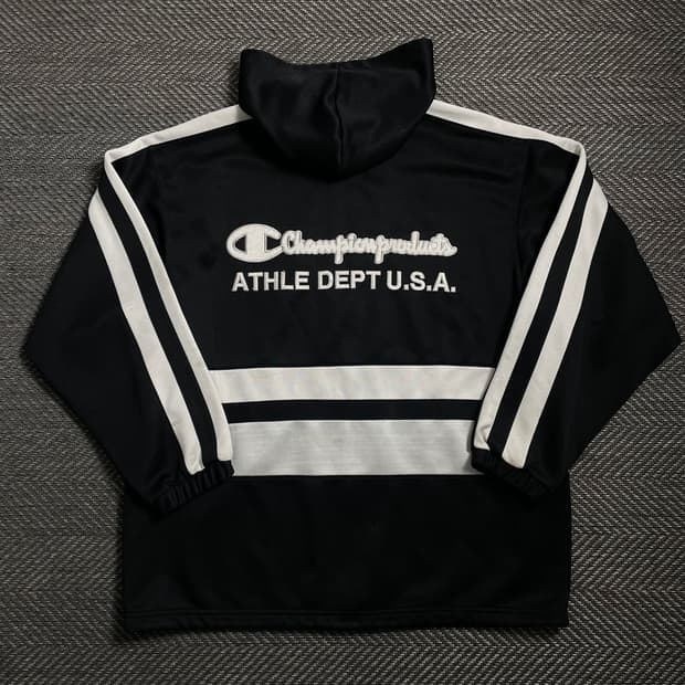 챔피온 올드스쿨 스펠아웃 빅로고 후드 트랙 탑 자켓 o 4193