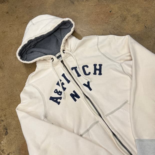 화이트 아베크롬비 후드집업