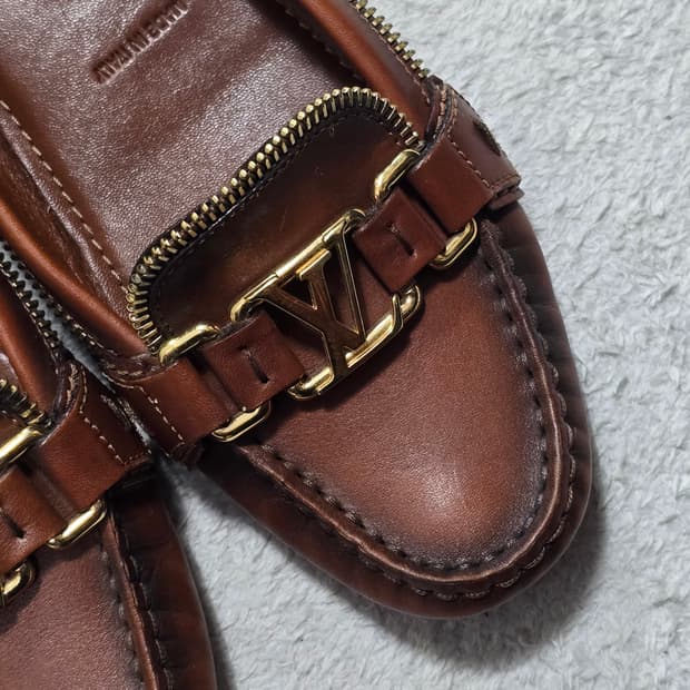 루이비통 브라운 레더 집 테일 옥스포드 로퍼 37사이즈 