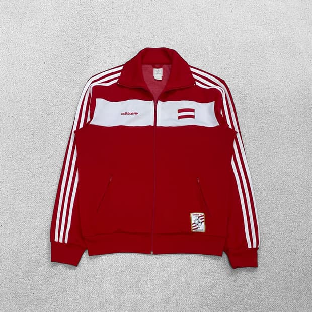 아디다스 오스트리아 트랙탑 져지 레드 화이트