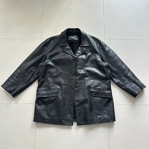 90s 폴로 랄프로렌 소가죽 하프코트 자켓 100 