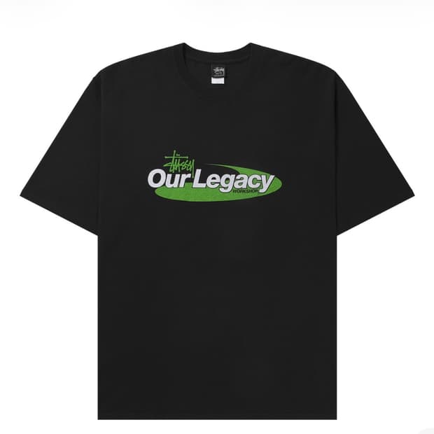 스투시 x 아워레가시 워크샵 스윌 피그먼트 다이드 티셔츠 블랙