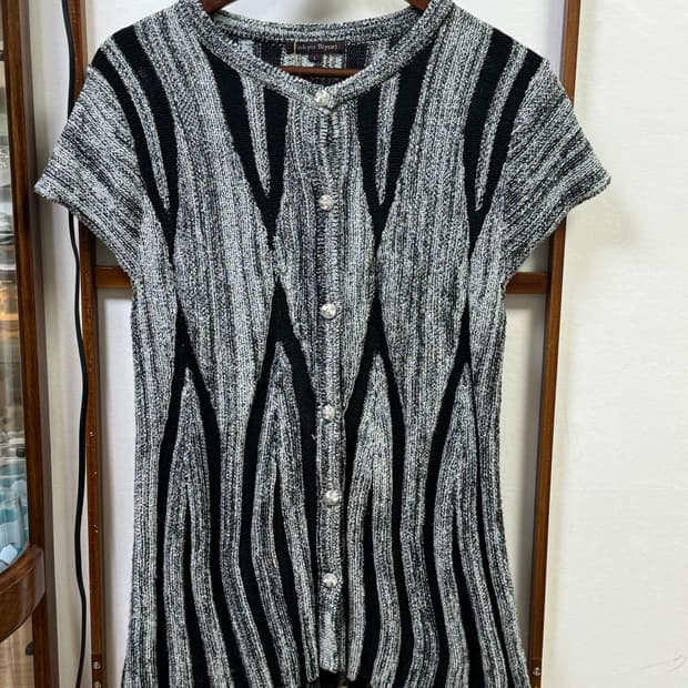 빈티지 레이어드 반팔 니트 원피스