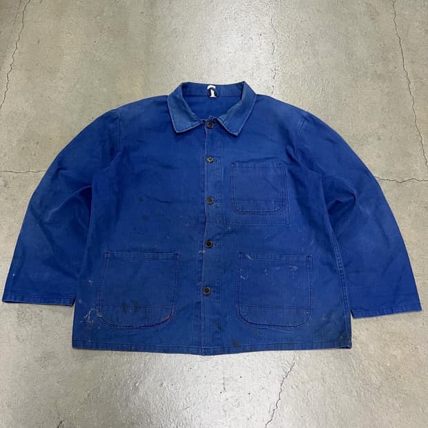 (BIG SIZE)FADED WASHED "HBT" 헤링본 프렌치워크자켓