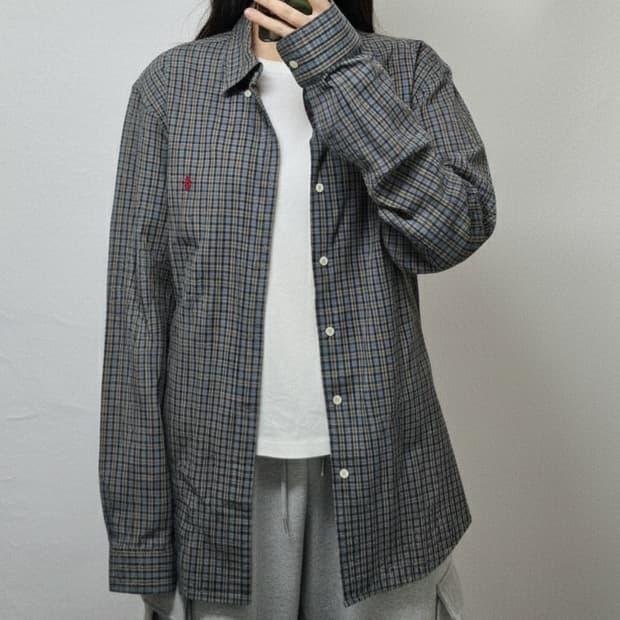 폴로 랄프로렌 체크무늬 셔츠M