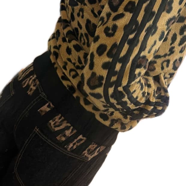 🐆아디다스 파이어버드 레오파드 빅로고 쉐르파 후드 집업🐆