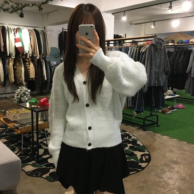 아위 노라 부클 가디건 민트/새상품